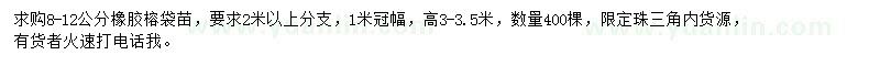 求購(gòu)8-12公分橡膠榕