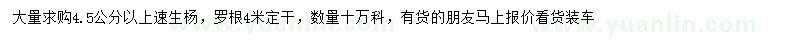 求購4.5公分以上速生楊