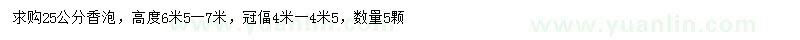 求購25公分香泡