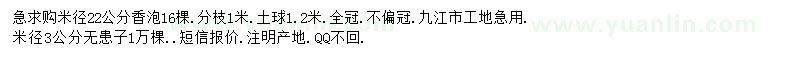 求購(gòu)米徑22公分香泡、米徑3公分無(wú)患子