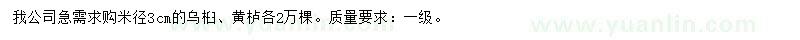 求購米徑3公分烏桕、黃櫨