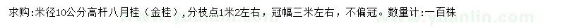 求購(gòu)米徑10公分八月桂