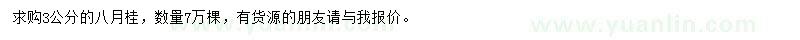 求購(gòu)3公分八月桂