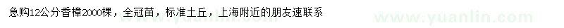 求購12公分香樟