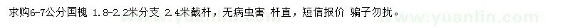 求購6-7公分國槐