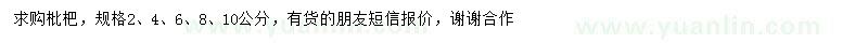 求購2、4、6、8、10公分枇杷