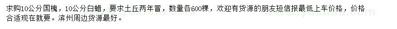 求購10公分國槐、白蠟