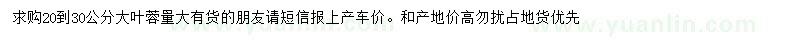 求購(gòu)20-30公分大葉蓉