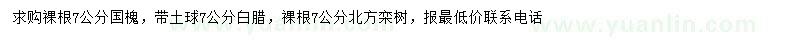 求購(gòu)國(guó)槐、白蠟、北京欒樹(shù)