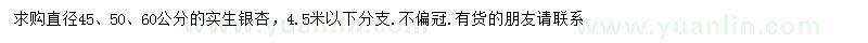 求購(gòu)45、50、60公分銀杏