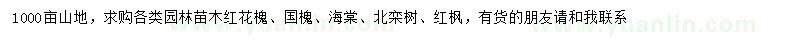 求購紅花槐、國槐、海棠等