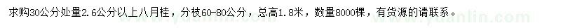 求購2.6公分以上八月桂