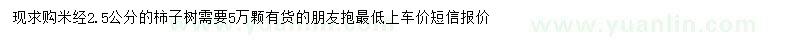 求購米徑2.5公分柿子樹