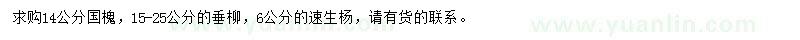 求購國(guó)槐、垂柳、速生楊