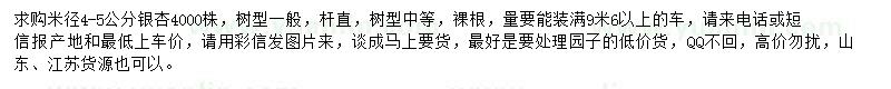 求購米徑4-5公分銀杏