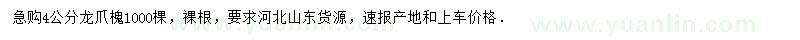 求購4公分龍爪槐