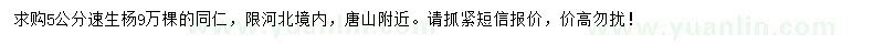 求購(gòu)5公分速生楊