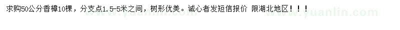求購(gòu)50公分香樟