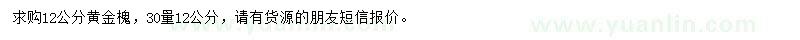 求購12公分黃金槐