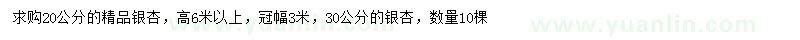 求購20公分銀杏