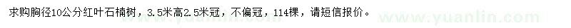 求購胸徑10公分紅葉石楠