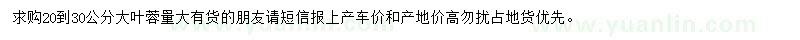 求購20-30公分大葉蓉