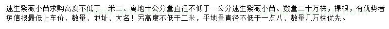 求購10公分處量1公分速生紫薇小苗
