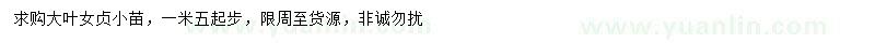 求購(gòu)高1.5米以上大葉女貞小苗