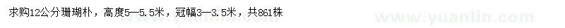 求購12公分珊瑚樸