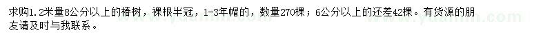 求購1.2米處量6、8公分以上椿樹