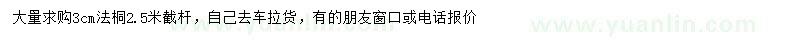 求購3公分法桐