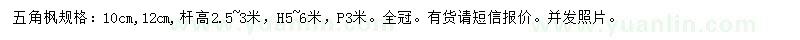 求購10、12公分五角楓