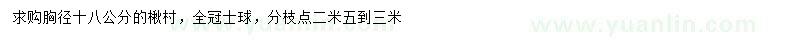 求購(gòu)胸徑18公分楸村