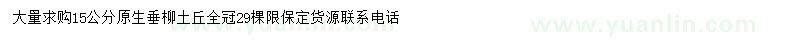 求購15公分原生垂柳