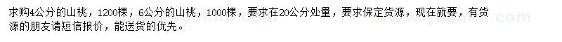 求購4、6公分山桃