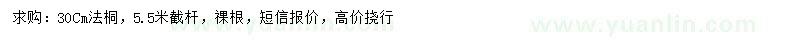 求購30公分法桐