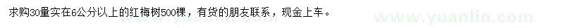 求購(gòu)30量6公分以上紅梅