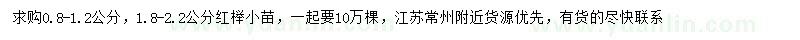 求購0.8-1.2、1.8-2.2公分紅櫸