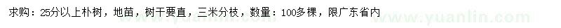 求購25公分以上樸樹