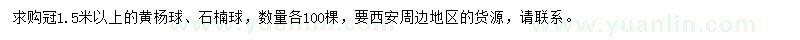 求購(gòu)冠1.5米以上黃楊球、石楠球
