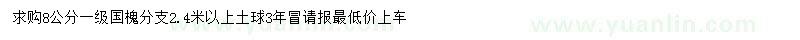 求購8公分國槐