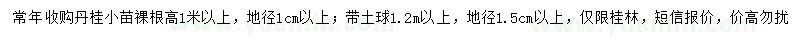 求購高1米以上丹桂