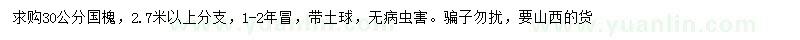 求購(gòu)30公分國(guó)槐