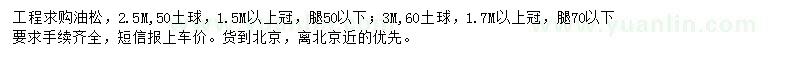 求購高2.5、3米油松