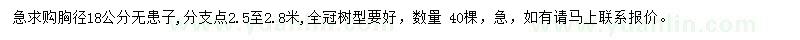 求購胸徑18公分無患子