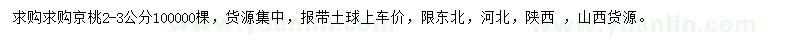 求購2-3公分京桃
