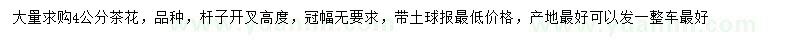 求購(gòu)4公分茶花