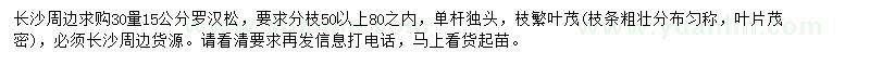 求購30量15公分羅漢松