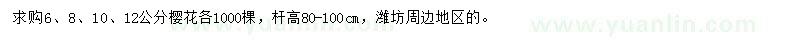 求購(gòu)6、8、10、12公分櫻花