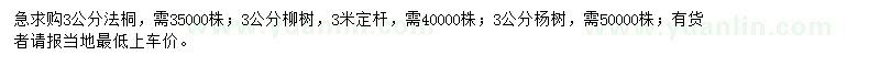 求購法桐、柳樹、楊樹